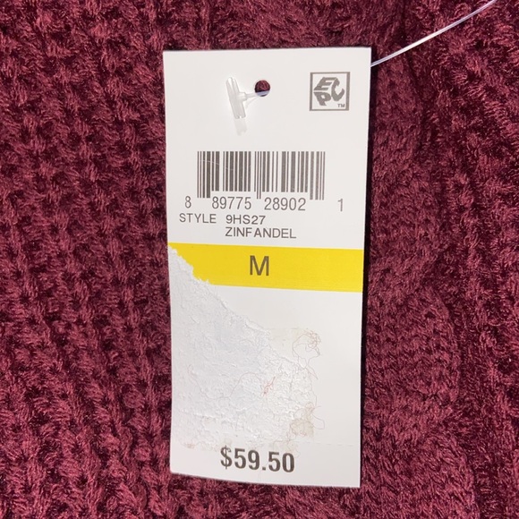 American Rag Juniors Tunic Cable Knit Sweater Zinfandel Purple S M XL XXL 9HS27 - Picture 8 of 10